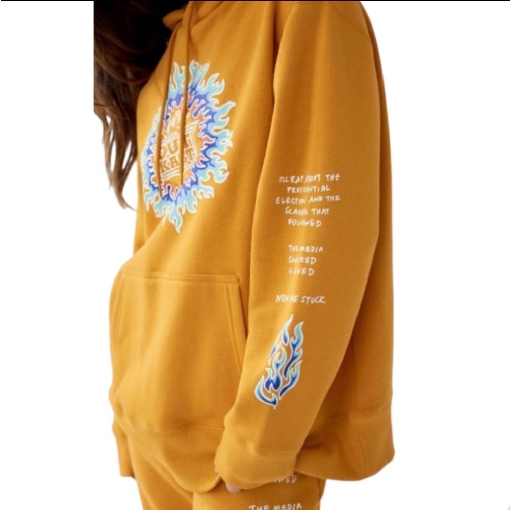 Outkast Urban Outfitters UO Flame Oversized Hoodie Sweatshirt NEW S M - Picture 3 of 4